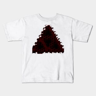 Blood-red Pixel Triforce v1 Kids T-Shirt